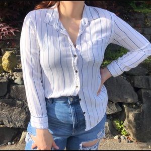 Striped Soft Cotton Button Front